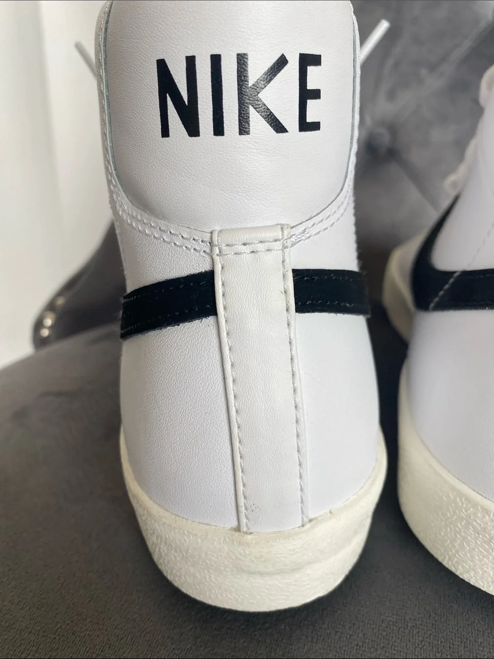 Nike White and Black High-Top Sneakers